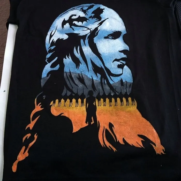 My Boyfriend Made This For Me From A Stencil And Fabric Paint