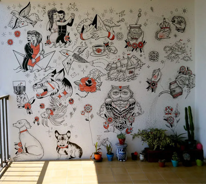 He pasado un mes en alta mar y al volver mi novio había hecho este mural