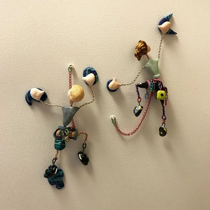 I'm A Rock Climber, So My Boyfriend Had These Clay Magnets Made That Look Like Him And I
