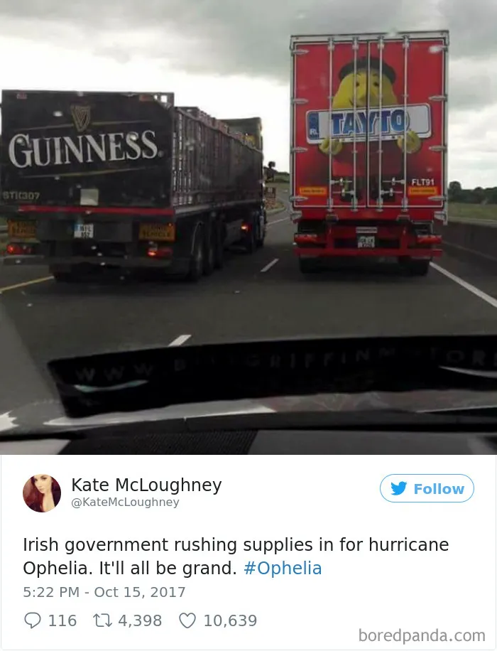 114 Hilarious Reactions To Hurricane Ophelia By Irish People That Prove They're The Craziest Country Ever