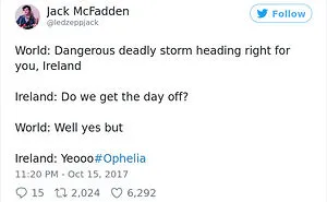 114 Hilarious Reactions To Hurricane Ophelia By Irish People That Prove They're The Craziest Country Ever