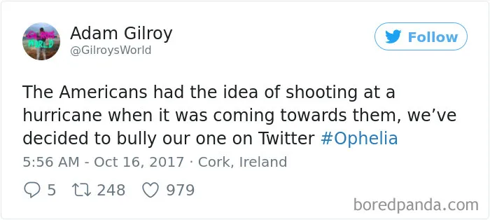 114 Hilarious Reactions To Hurricane Ophelia By Irish People That Prove They're The Craziest Country Ever