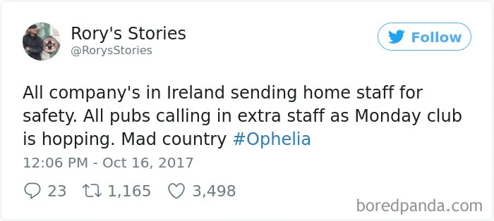 114 Hilarious Reactions To Hurricane Ophelia By Irish People That Prove They're The Craziest Country Ever