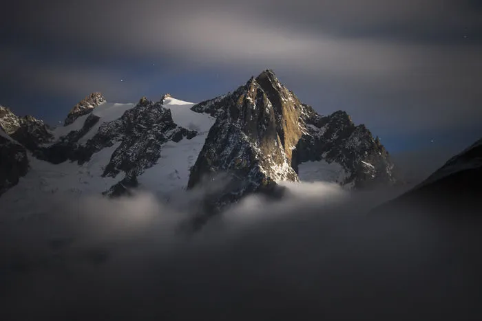 Mont Gruetta At Moonlight