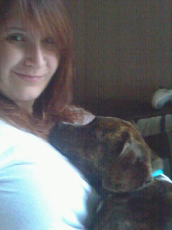 High Af From Being Spayed.  This Is Moments After We Met And I Didn't Know What To Expect.  She Jumped Into My Arms To Snuggle.  I Was Set Up As Her Foster Home, But Knew Right Then And There I Was Adopting Her.