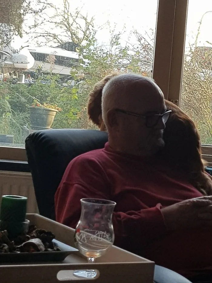 My Dads Dog Loves To Look Outside And Doesn't Care Who Is In Her Way