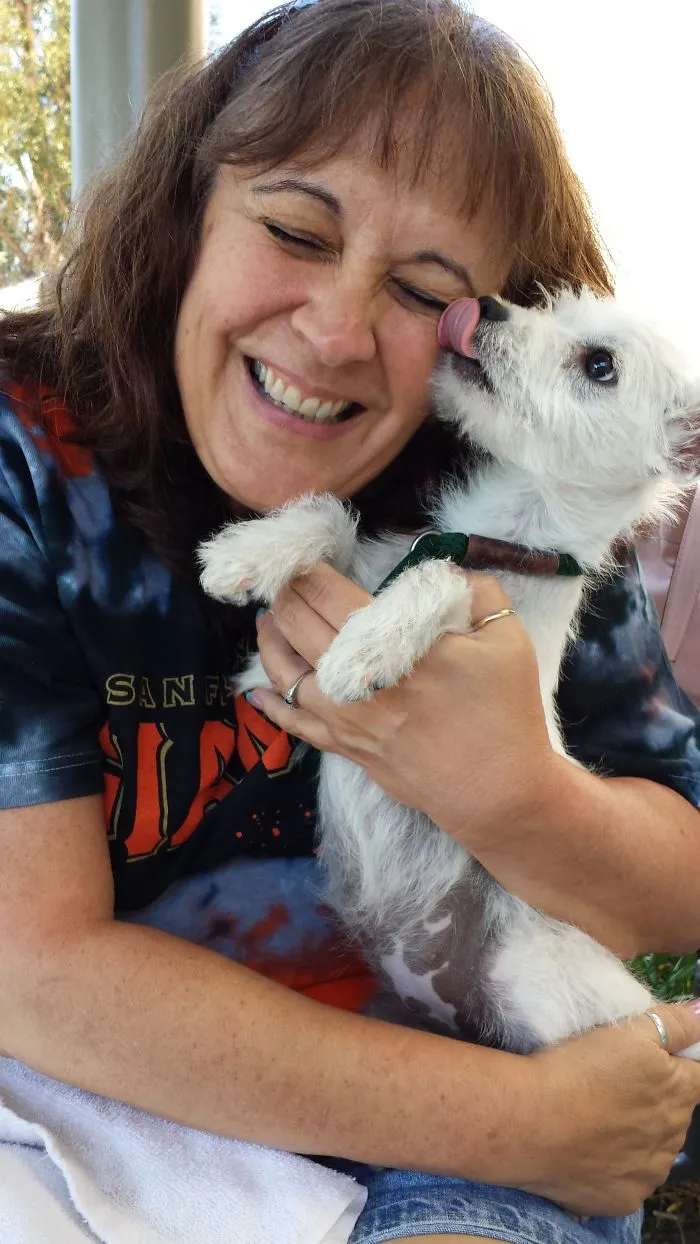 Angel And Me At The Shelter On Our First Meeting.  Love At First Sight!
