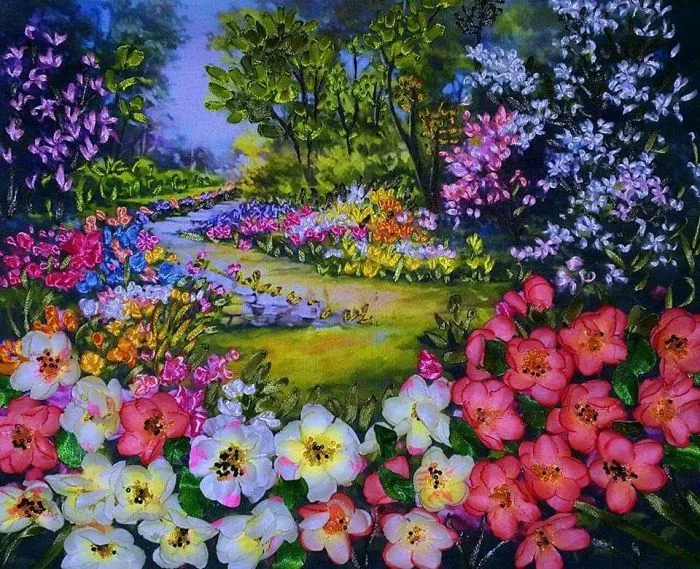 Ribbon Embroidery Artworks By Me And My Mother