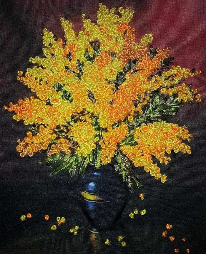Ribbon Embroidery Artworks By Me And My Mother