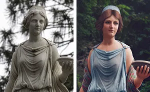 Les doy color a estatuas del siglo XIX para que cobren vida