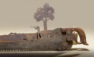 I Make Custom Metal Art From Large Two Man Saws