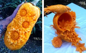 26 Alternative Halloween Pumpkins That I Carved To Show They Don't Necessarily Need To Be Scary
