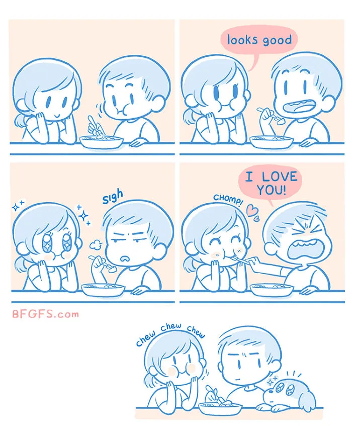 Girlfriend Illustrates Everyday Life With Her Boyfriend And A Puppy In 20 Adorable Comics