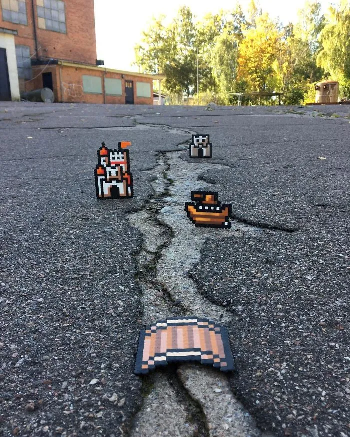 Someone Is ‘Vandalising’ Streets With Pixel Art, And The Result Is Awesome