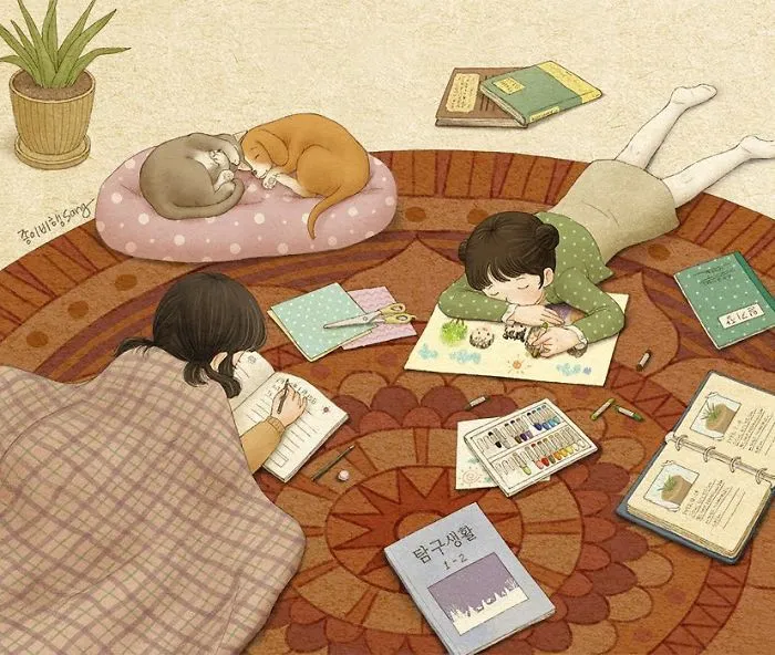 Korean Artist Illustrates Her Memories Of Growing Up With A Sister