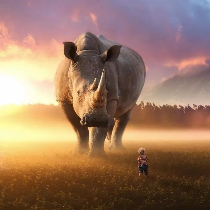 I Imagine A World With Giant Animals In My Digital Manipulations