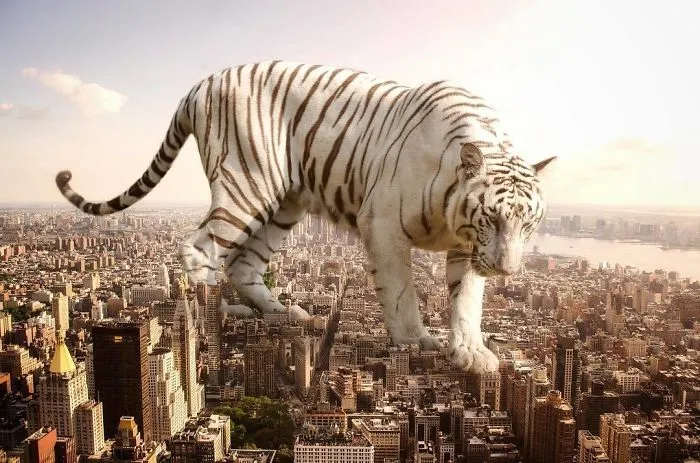 I Imagine A World With Giant Animals In My Digital Manipulations