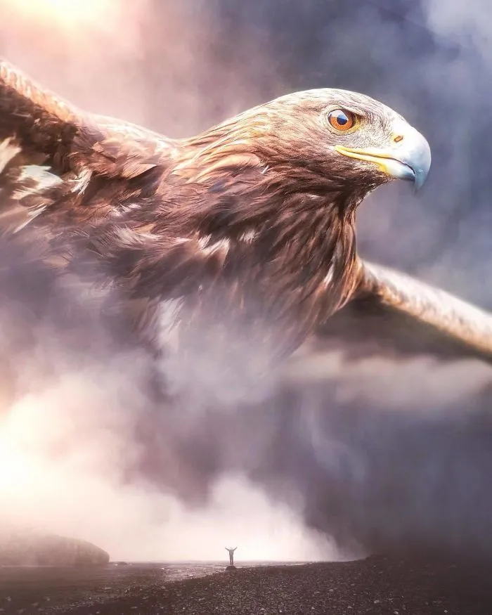 Imagino un mundo con animales gigantes en mis manipulaciones digitales