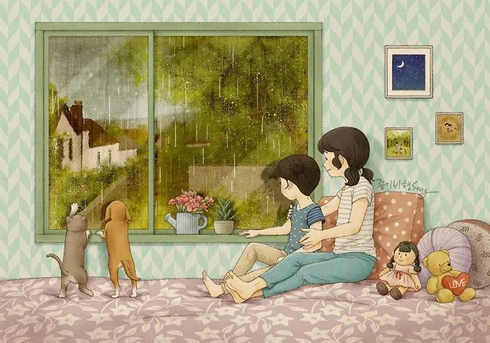 Korean Artist Illustrates Her Memories Of Growing Up With A Sister