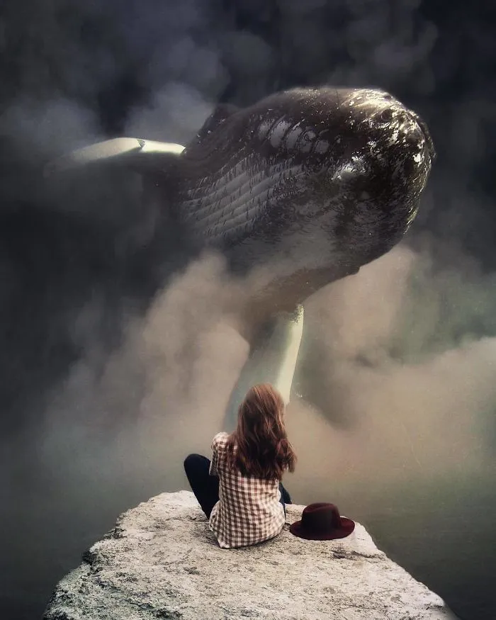 Imagino un mundo con animales gigantes en mis manipulaciones digitales