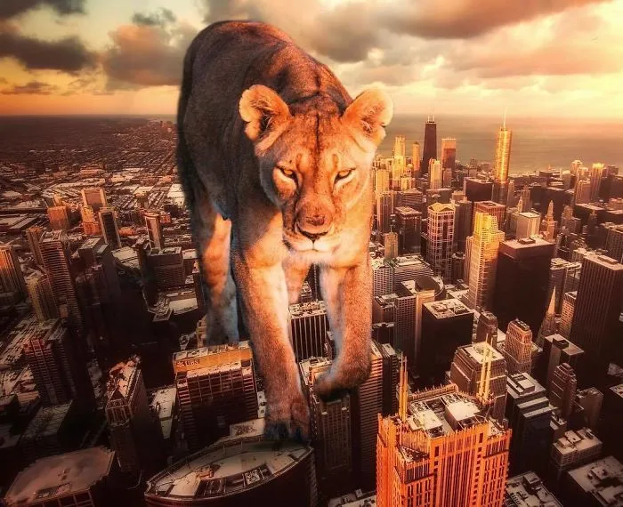 I Imagine A World With Giant Animals In My Digital Manipulations