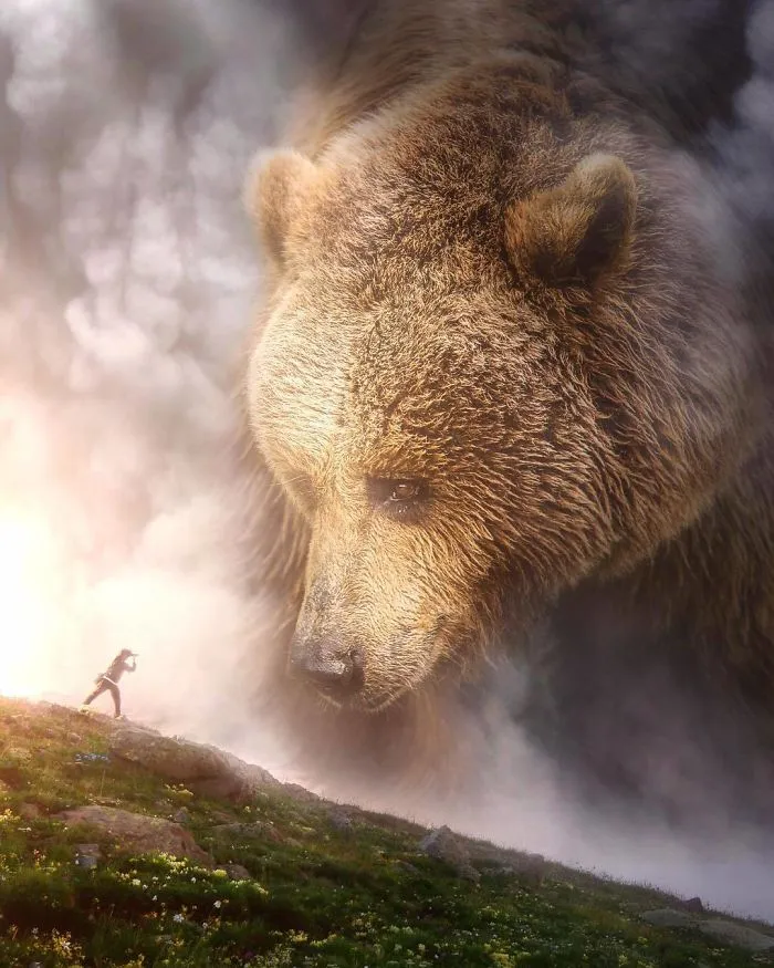I Imagine A World With Giant Animals In My Digital Manipulations