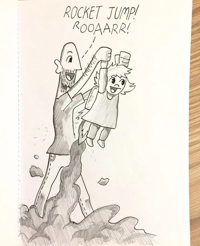 Whenever Poppy Needs Help Getting Up Onto Something, Or Down, Or Is Tired Walking, I Make It Fun By Using Rocket Jumps. I’ll Pretend To Press A Few Buttons On Her Back And Attach The Fuel, Then We’re Off