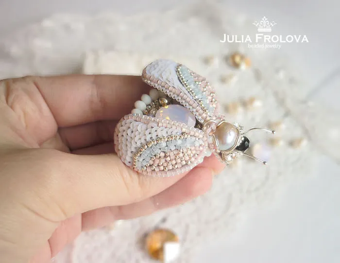 Russian Artist Creates Shiny Insect Jewelry Using Beads