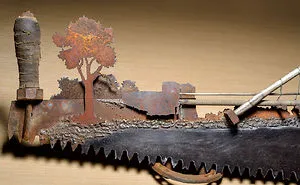 I Make Custom Metal Art From Large Two Man Saws