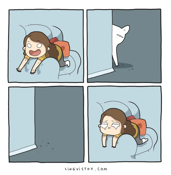 I Illustrate What It's Like To Live With A Cat In 18 Comics