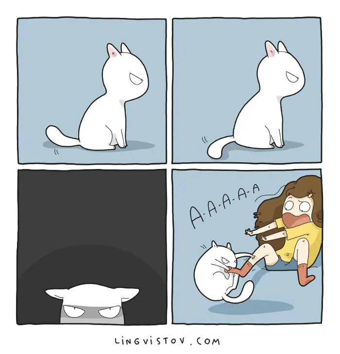 I Illustrate What It's Like To Live With A Cat In 18 Comics
