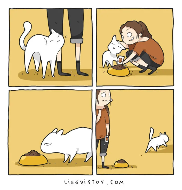 I Illustrate What It's Like To Live With A Cat In 18 Comics