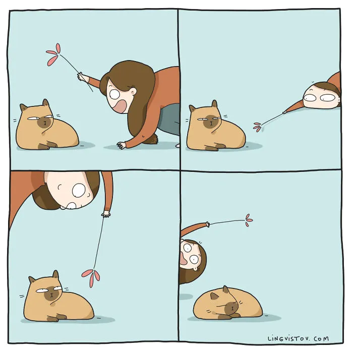 I Illustrate What It's Like To Live With A Cat In 18 Comics