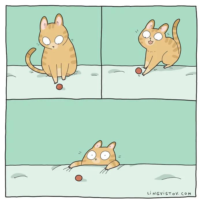 I Illustrate What It's Like To Live With A Cat In 18 Comics