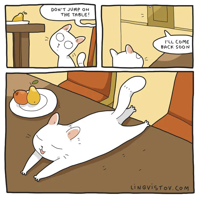 I Illustrate What It's Like To Live With A Cat In 18 Comics