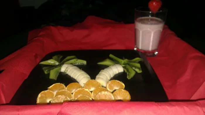 A Tropical Themed Breakfast For My Birthday When I Was Missing Home.  Love My Husband!