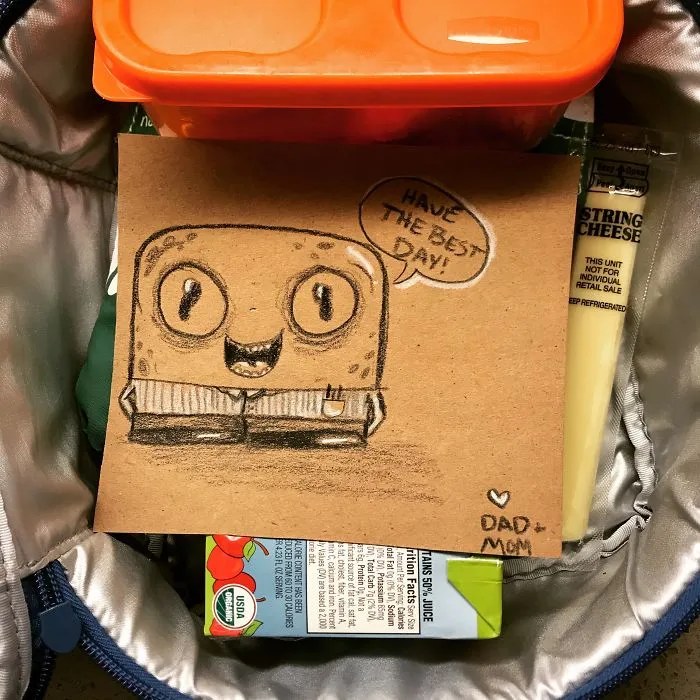 When I Was A Kid My Mom Always Wrote Me Notes In My Lunchbox, And Now My Kid Just Started Kindergarten...