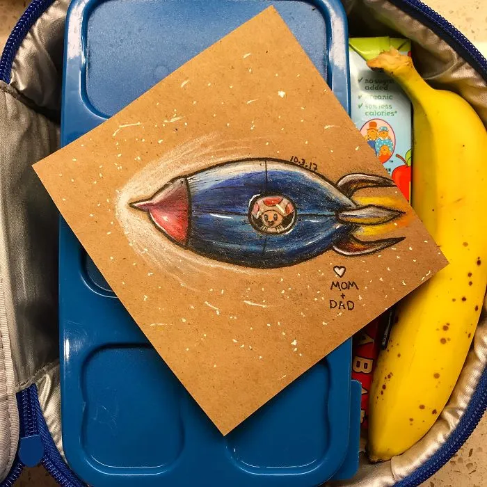 When I Was A Kid My Mom Always Wrote Me Notes In My Lunchbox, And Now My Kid Just Started Kindergarten...
