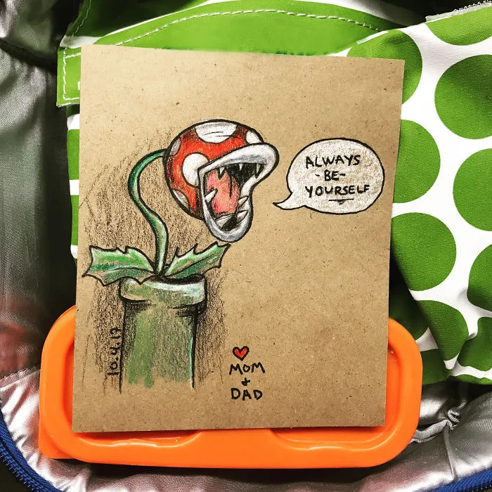 When I Was A Kid My Mom Always Wrote Me Notes In My Lunchbox, And Now My Kid Just Started Kindergarten...