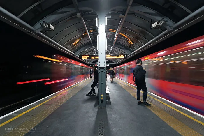 Shadwell Dlr Station - Waiting For Trains At Night