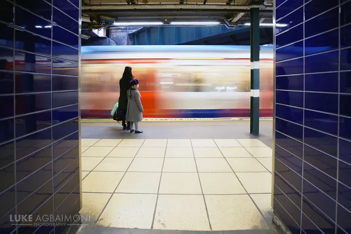 Sloane Square - Family Waits For Train