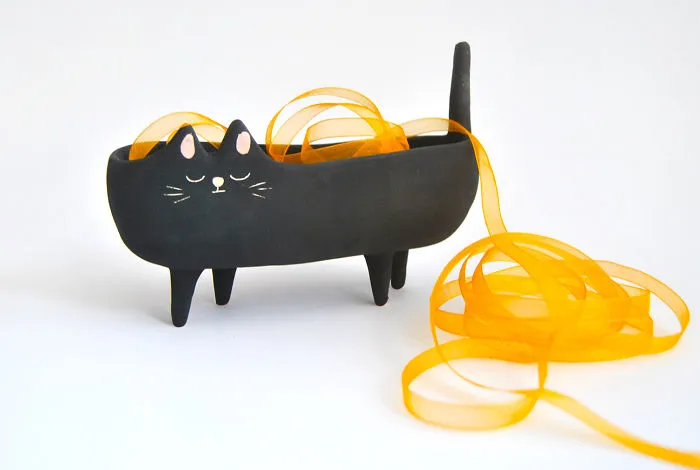 Black Cat Flowerpot