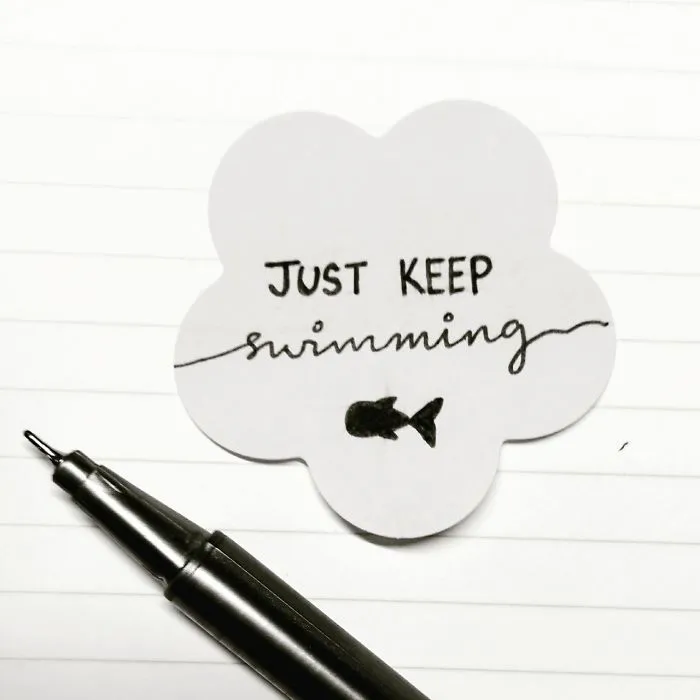 I Made Typographic Illustrated Quotes On Flower Shaped Post-Its Everyday For 30 Days.