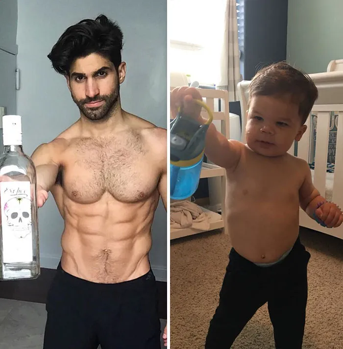 Mom Makes Fun Of Her Model Brother By Having Her Toddler Recreate His Poses, And Result Is Hilariously Adorable