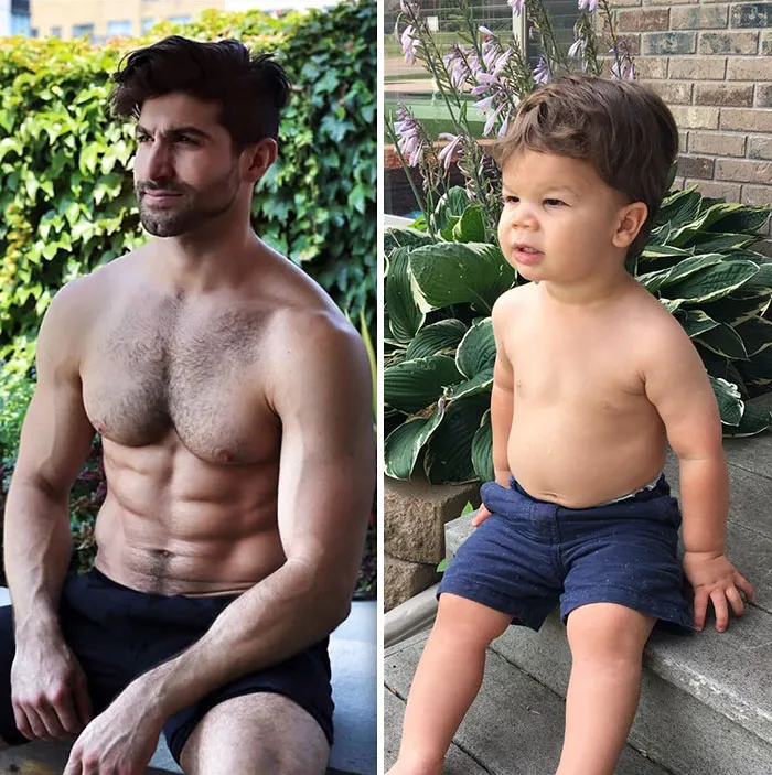 Mom Makes Fun Of Her Model Brother By Having Her Toddler Recreate His Poses, And Result Is Hilariously Adorable