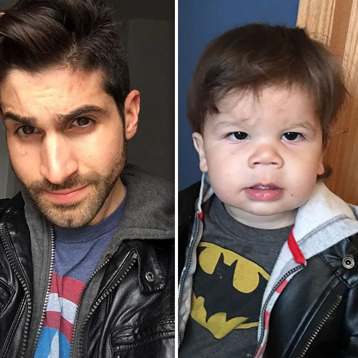 Mom Makes Fun Of Her Model Brother By Having Her Toddler Recreate His Poses, And Result Is Hilariously Adorable