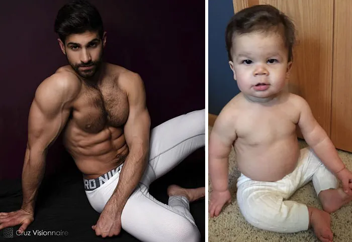 Mom Makes Fun Of Her Model Brother By Having Her Toddler Recreate His Poses, And Result Is Hilariously Adorable