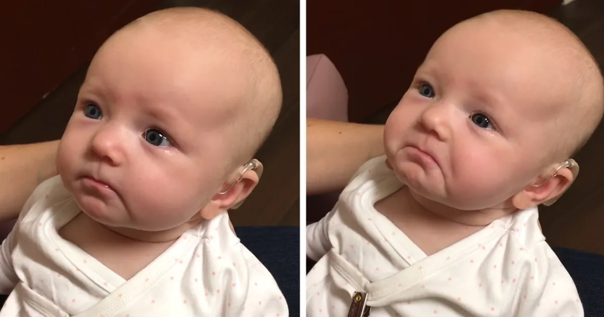 Esta bebé escucha a su madre por 1ª vez tras recibir un audífono, y su reacción te conmoverá