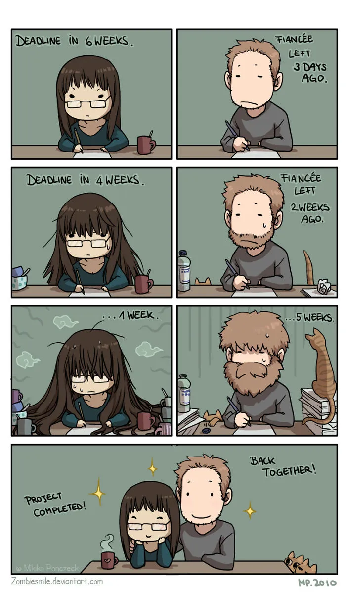 Artist Illustrates Everyday Life With Her Boyfriend And Cat In 56 Adorable Illustrations