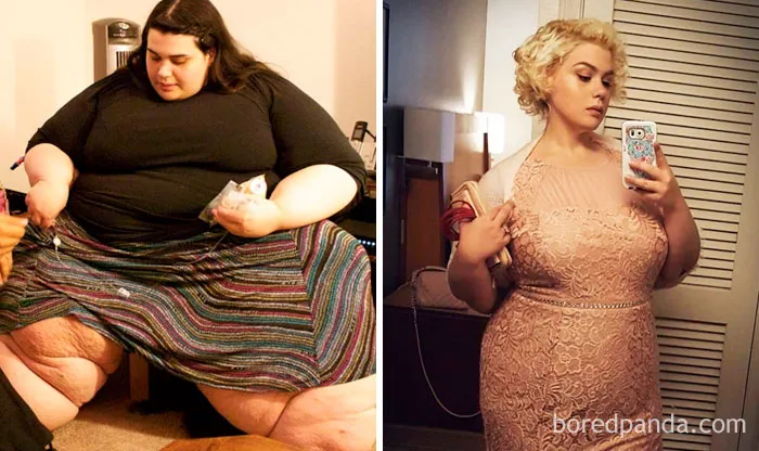 Cuando pesaba 272 kilos, y después